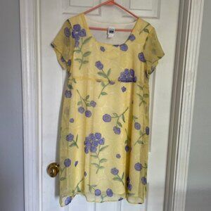 Take Nine Maternity Floral Dress Yellow/Purple - Size Small NWT